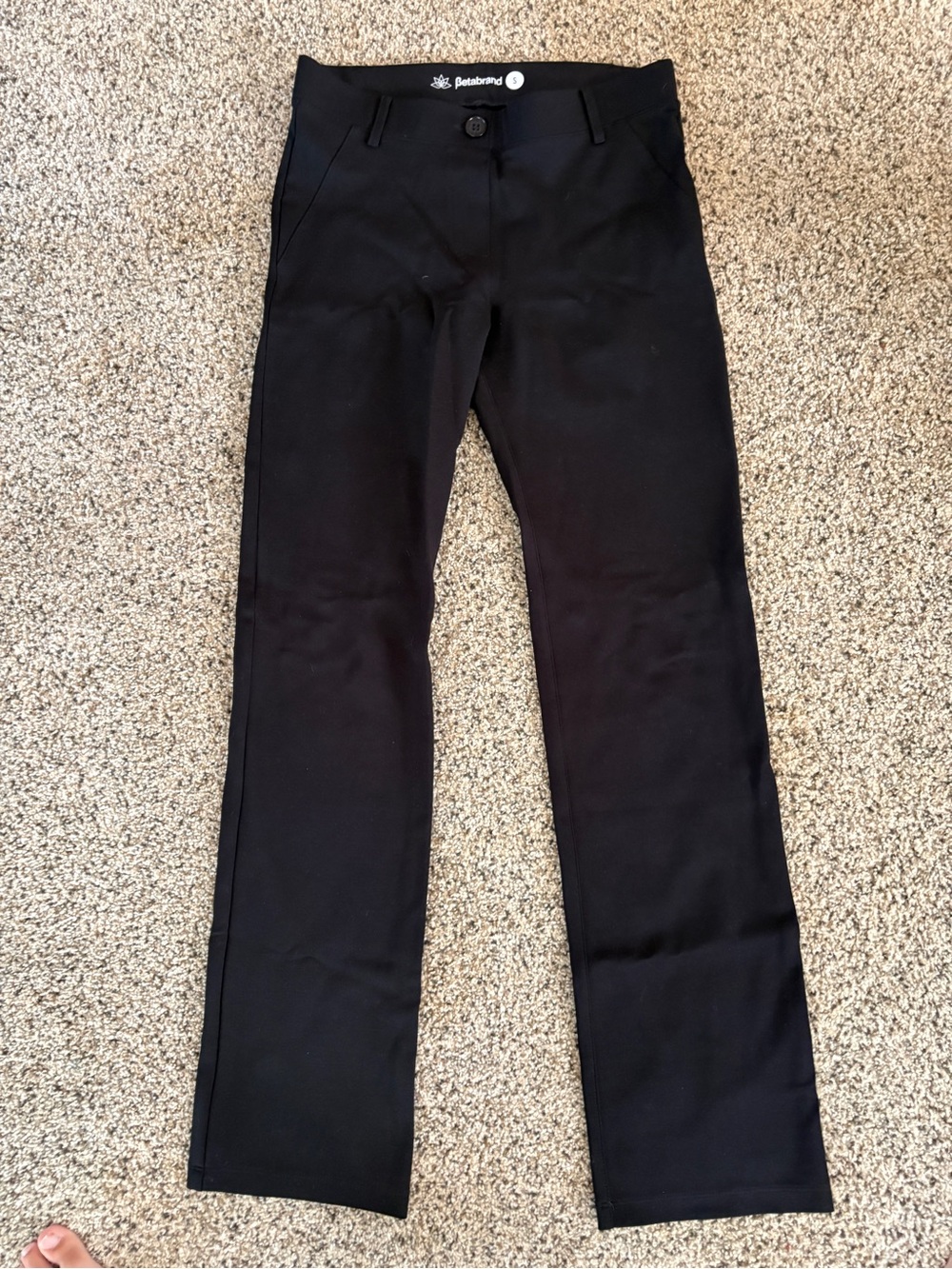 Betabrand Black Womens Dress Pants - Slim Straight
